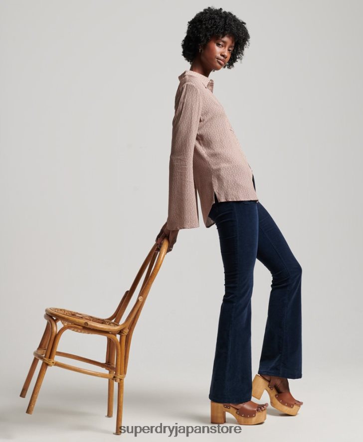 スタジオ 70 年代のシャツ 女性 Superdry 衣類 ベージュ 2J62PZ2955