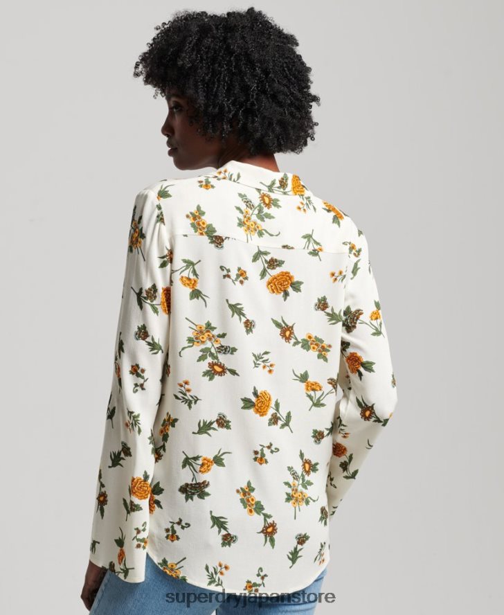 スタジオ 70 年代のシャツ 女性 Superdry 衣類 白 2J62PZ2988