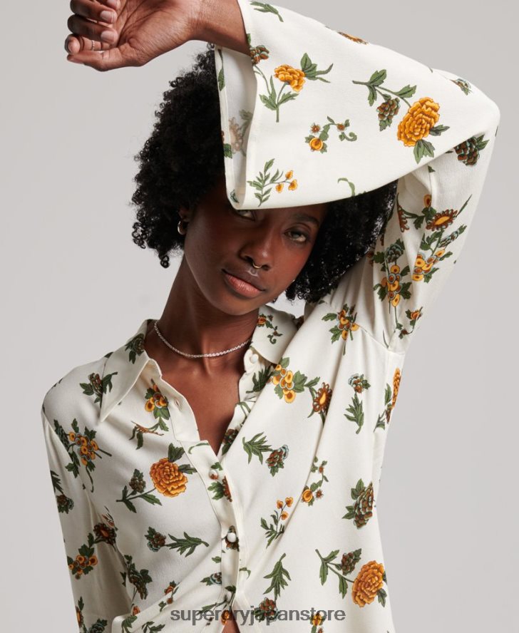 スタジオ 70 年代のシャツ 女性 Superdry 衣類 白 2J62PZ2988