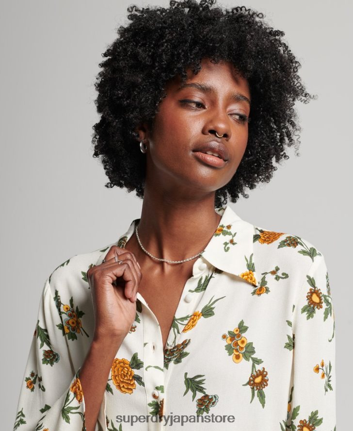 スタジオ 70 年代のシャツ 女性 Superdry 衣類 白 2J62PZ2988