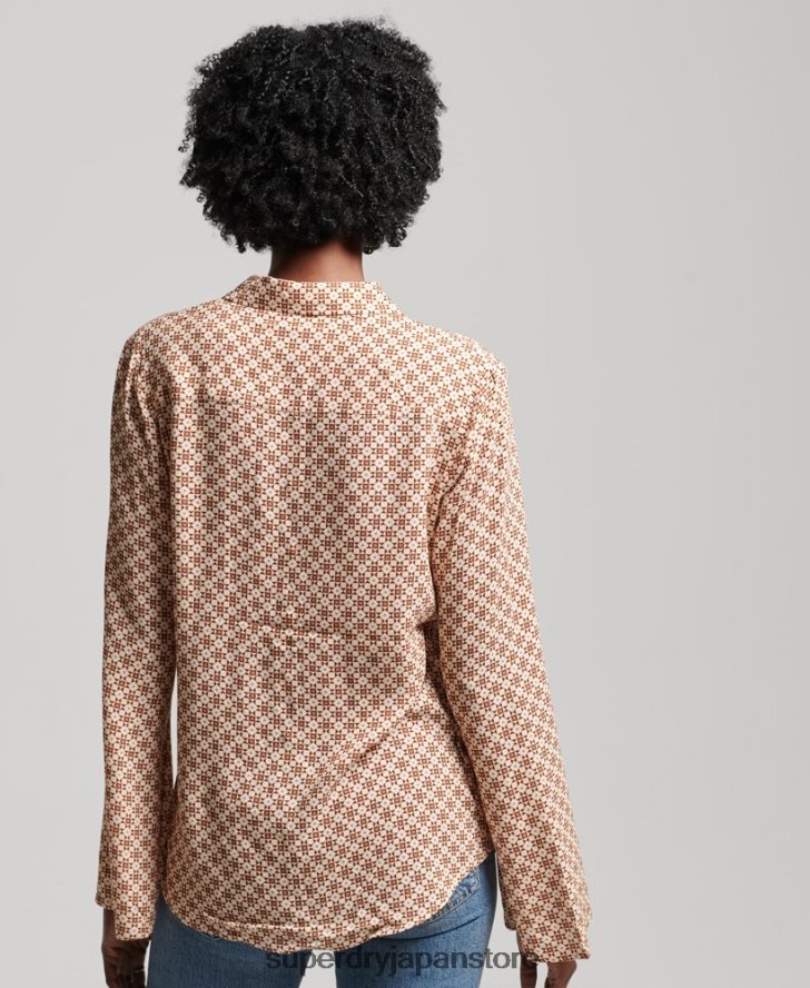 スタジオ 70 年代のシャツ 女性 Superdry 衣類 茶色 2J62PZ3019