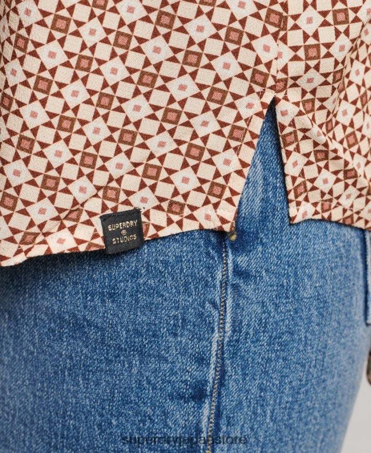 スタジオ 70 年代のシャツ 女性 Superdry 衣類 茶色 2J62PZ3019