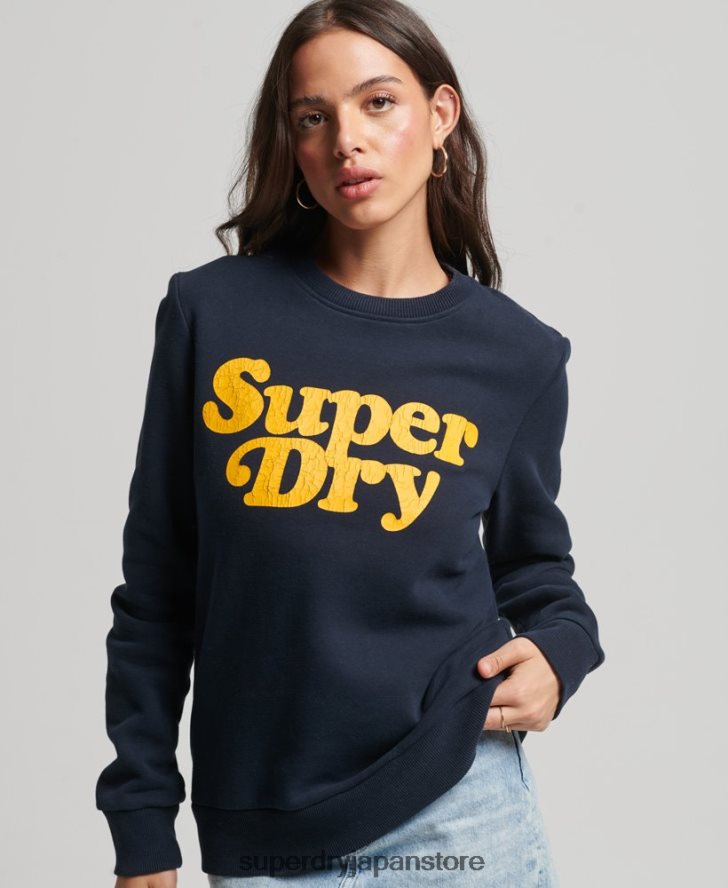 クーパークラシック 70s ロゴ スウェットシャツ 女性 Superdry 衣類 海軍 2J62PZ5854