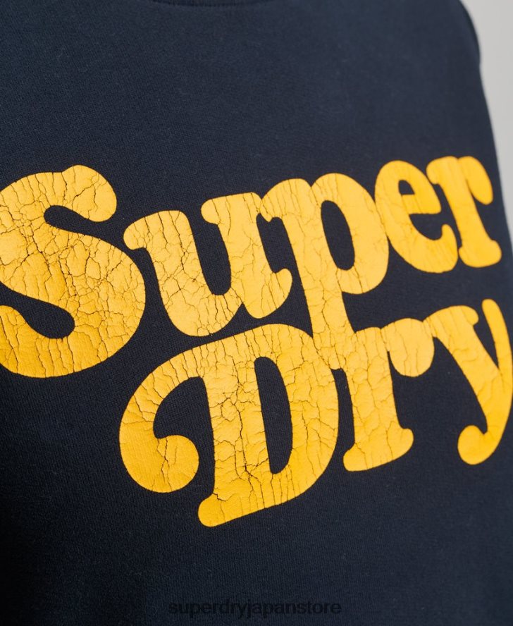 クーパークラシック 70s ロゴ スウェットシャツ 女性 Superdry 衣類 海軍 2J62PZ5854