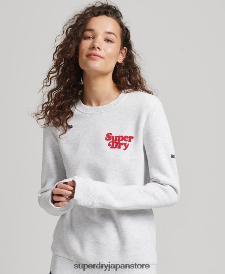 クーパークラシック 70s ロゴ スウェットシャツ 女性 Superdry 衣類 ライトグレー 2J62PZ5870