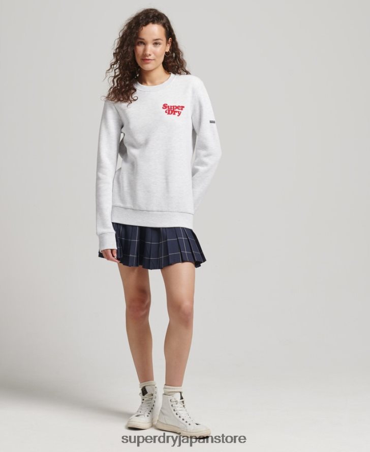 クーパークラシック 70s ロゴ スウェットシャツ 女性 Superdry 衣類 ライトグレー 2J62PZ5870