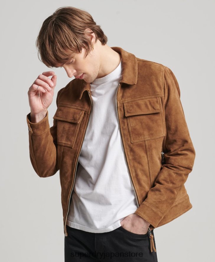 スタジオ 70s スエード ジャケット 男性 Superdry 衣類 茶色 2J62PZ921