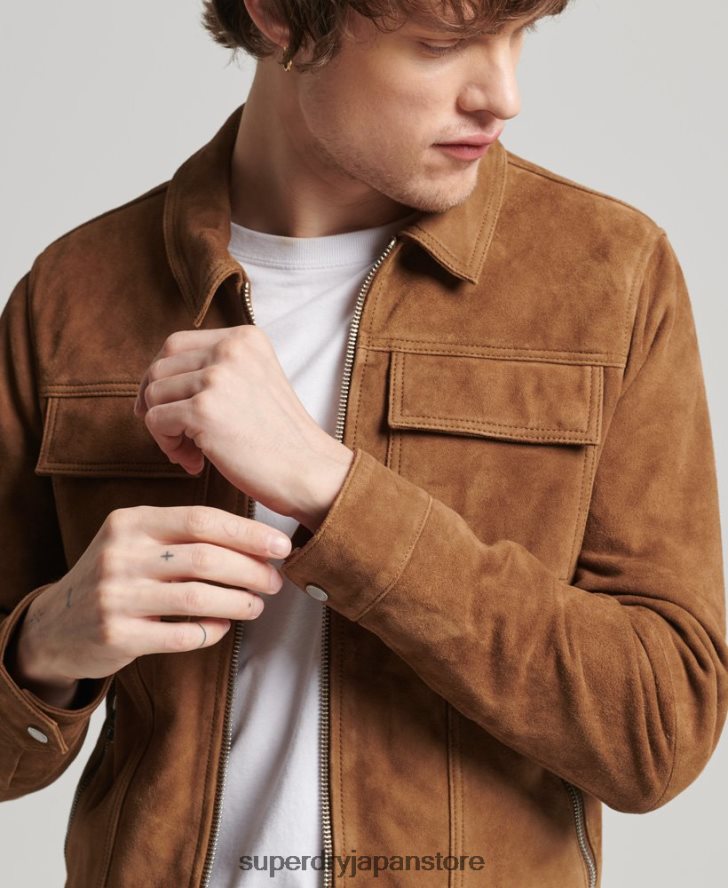 スタジオ 70s スエード ジャケット 男性 Superdry 衣類 茶色 2J62PZ921