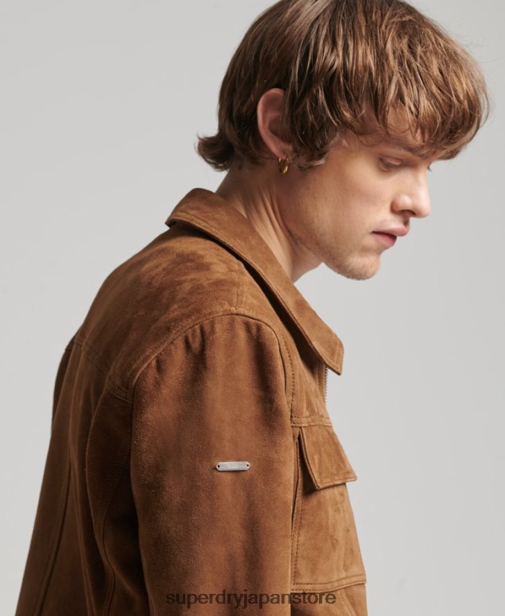 スタジオ 70s スエード ジャケット 男性 Superdry 衣類 茶色 2J62PZ921