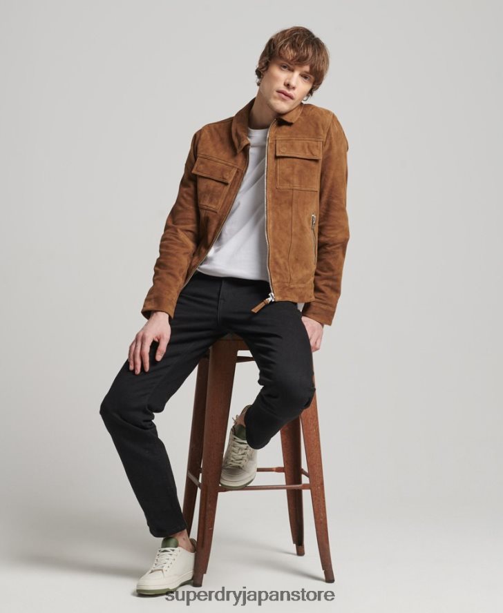 スタジオ 70s スエード ジャケット 男性 Superdry 衣類 茶色 2J62PZ921