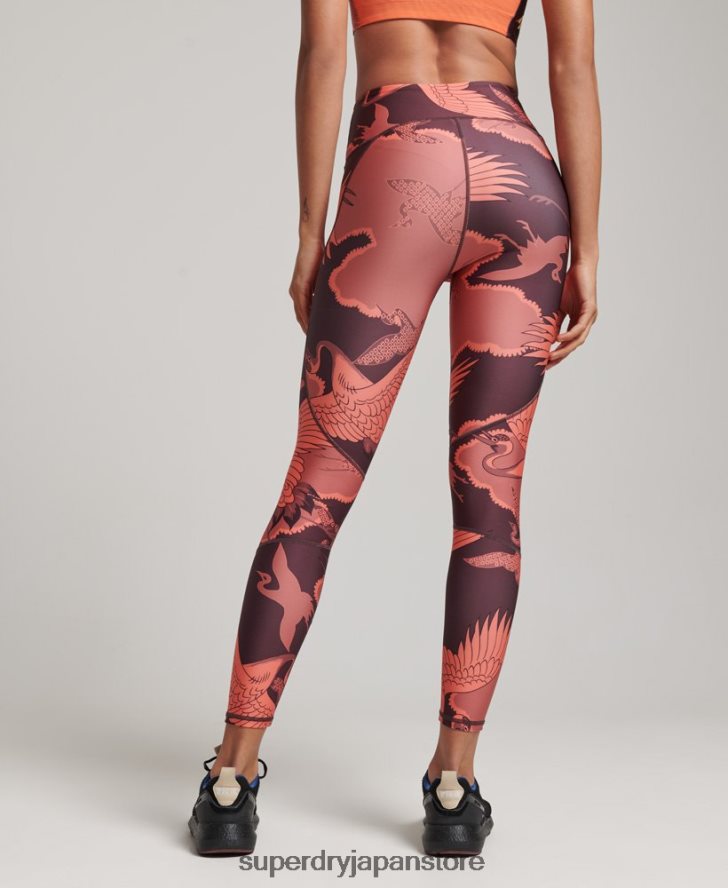 コア7/8タイツ 女性 Superdry 衣類 赤 2J62PZ4042