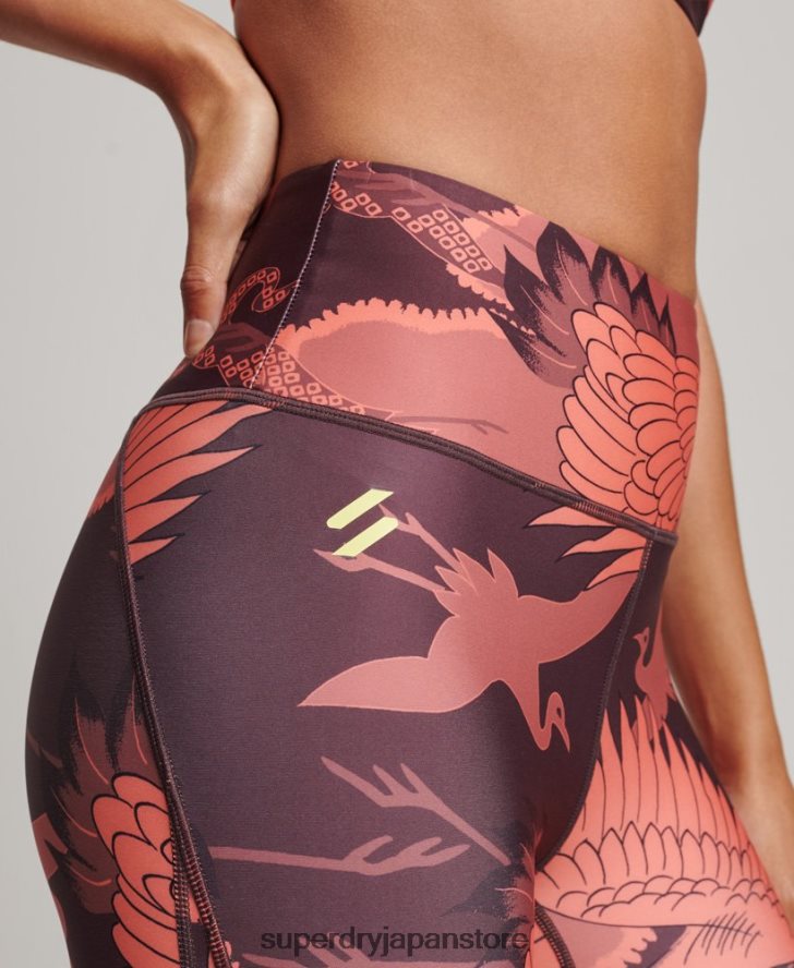 コア7/8タイツ 女性 Superdry 衣類 赤 2J62PZ4042