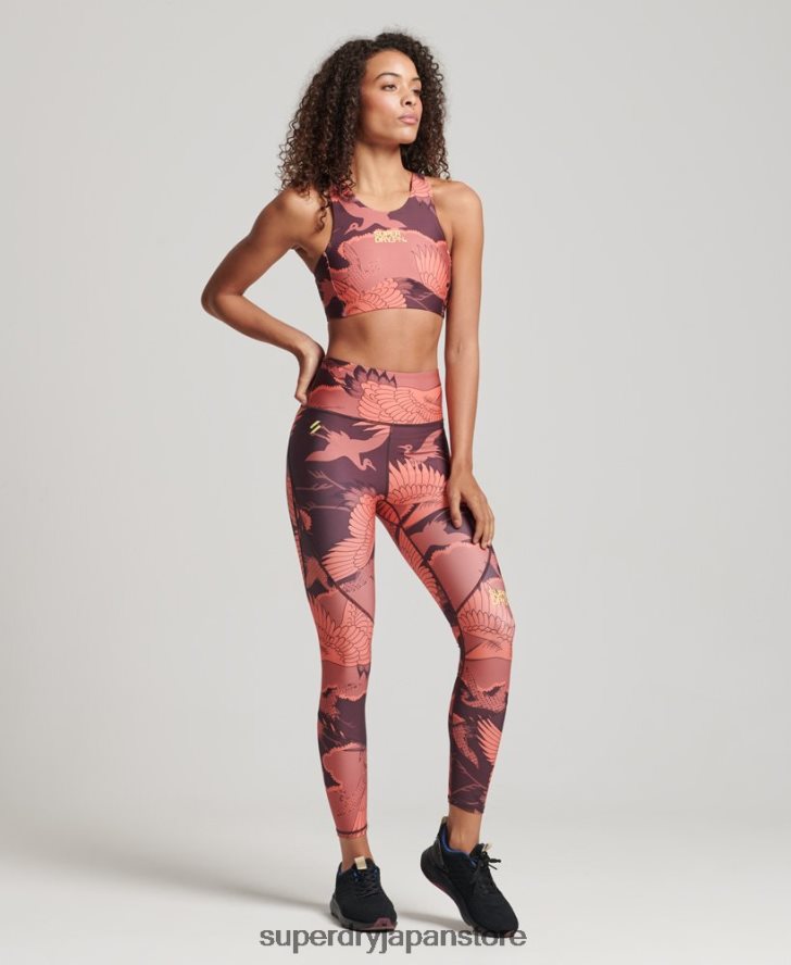 コア7/8タイツ 女性 Superdry 衣類 赤 2J62PZ4042