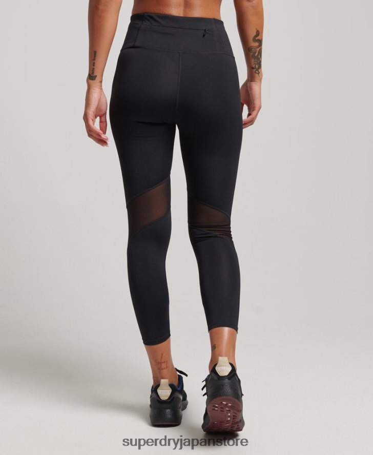 トレーニングメッシュ7/8レギンス 女性 Superdry 衣類 黒 2J62PZ4080