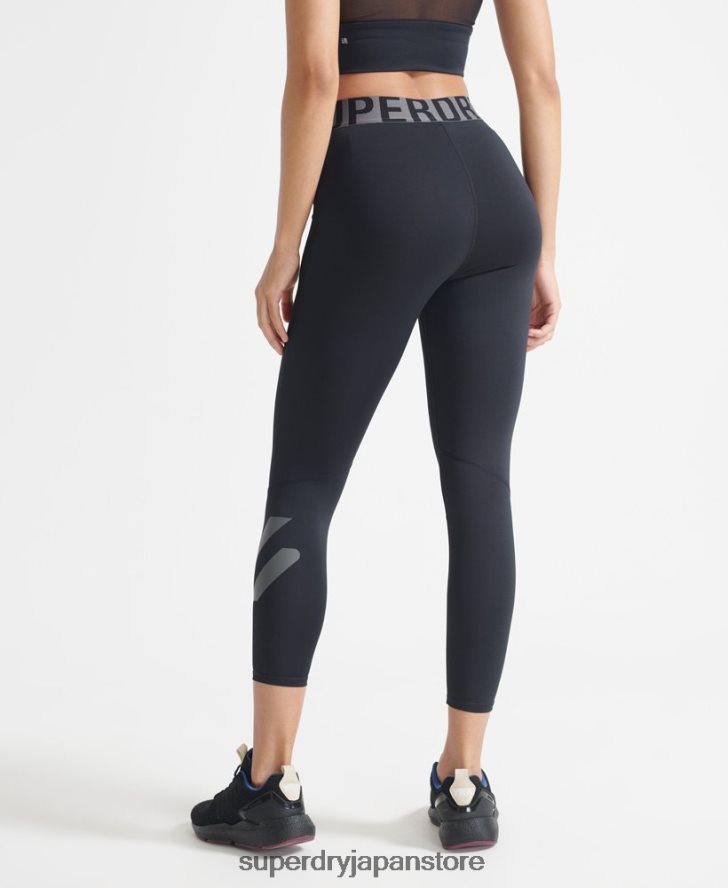 トレーニングクロス7/8レギンス 女性 Superdry 衣類 黒 2J62PZ4083