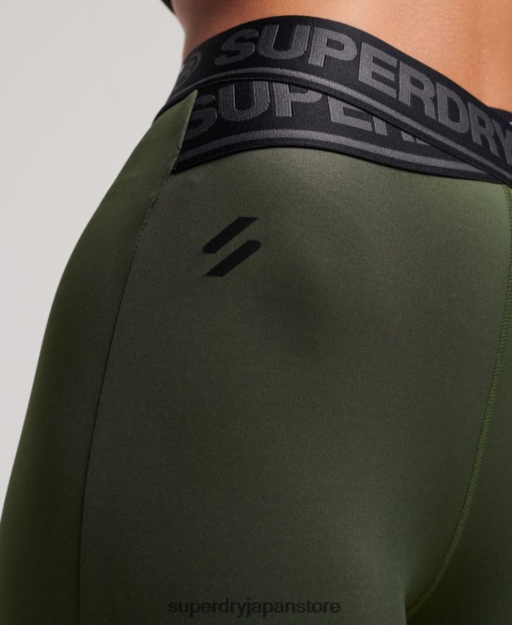 トレーニングクロス7/8レギンス 女性 Superdry 衣類 カーキ 2J62PZ4084