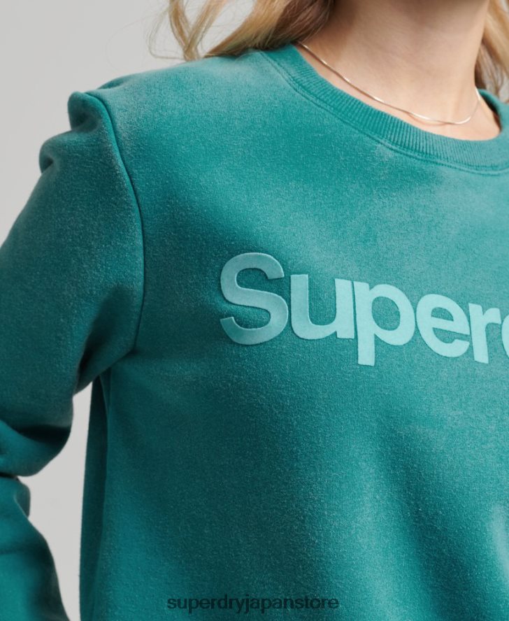 ヴィンテージ コア ロゴ 80s クルー スウェットシャツ 女性 Superdry 衣類 青 2J62PZ5860