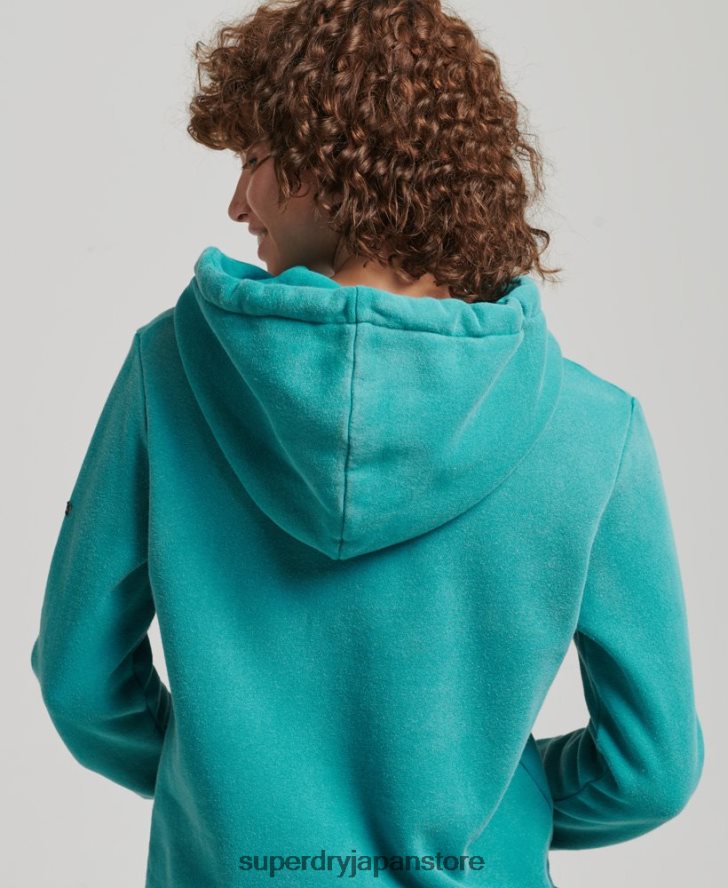 コアロゴ 80s パーカー 女性 Superdry 衣類 青 2J62PZ6073