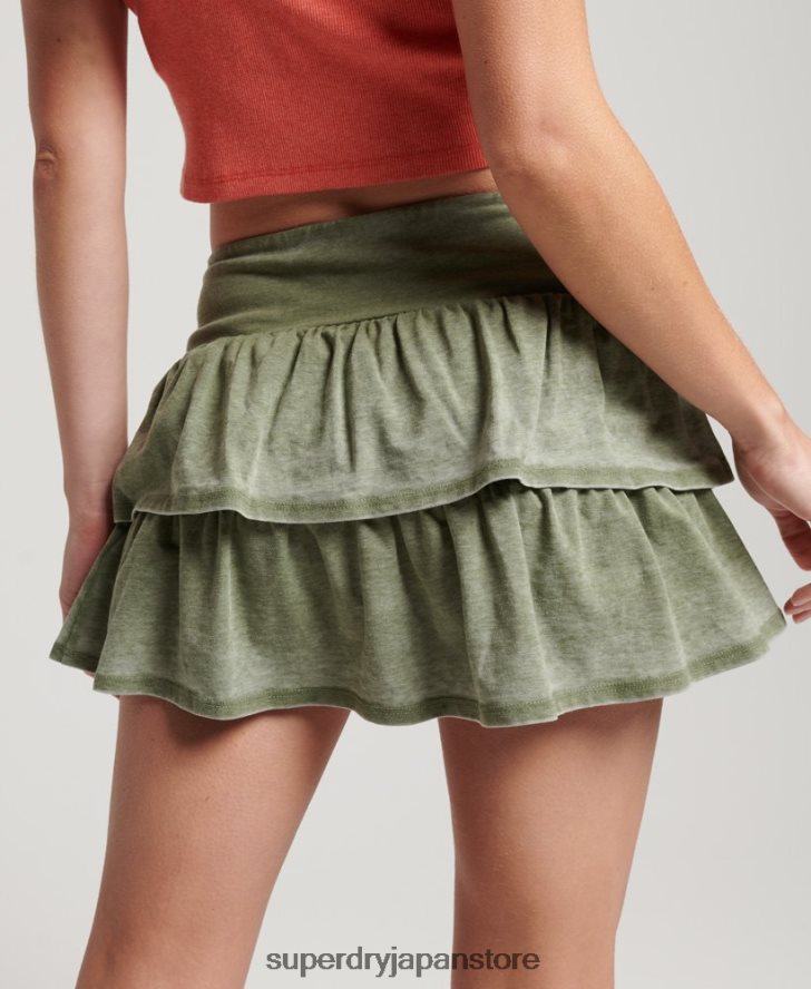 90年代のミニスカート 女性 Superdry 衣類 カーキ 2J62PZ4126