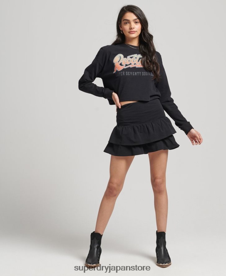 90年代のヴィンテージスカート 女性 Superdry 衣類 黒 2J62PZ4128