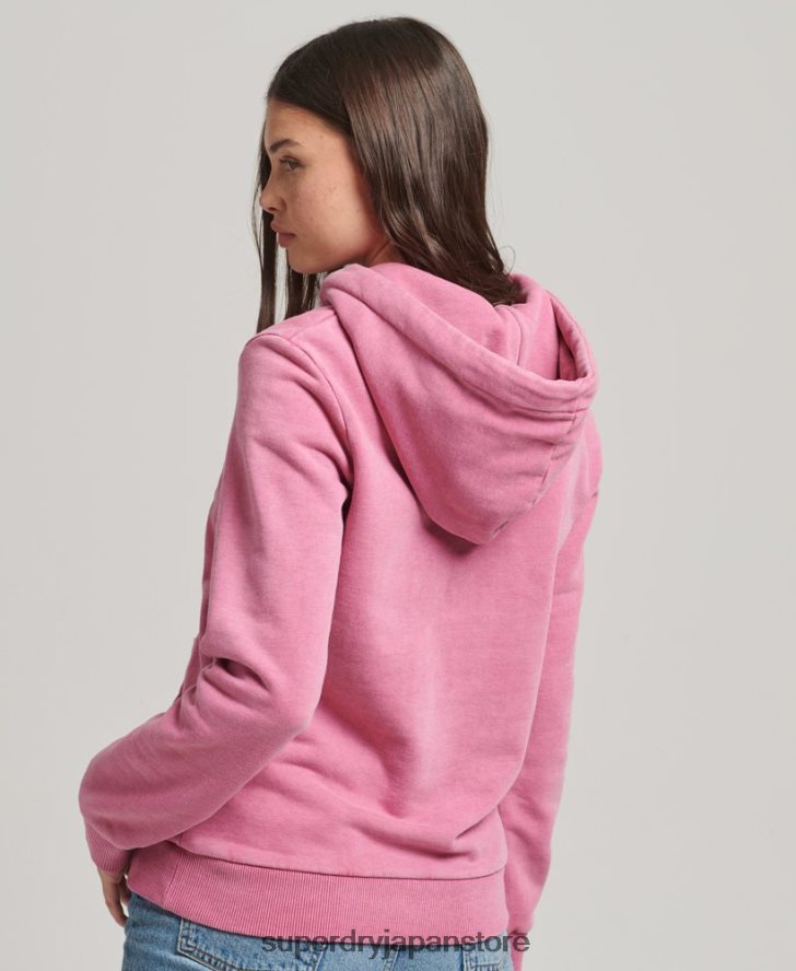 90年代の地形グラフィックパーカー 女性 Superdry 衣類 ピンク 2J62PZ5749