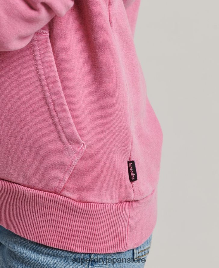 90年代の地形グラフィックパーカー 女性 Superdry 衣類 ピンク 2J62PZ5749