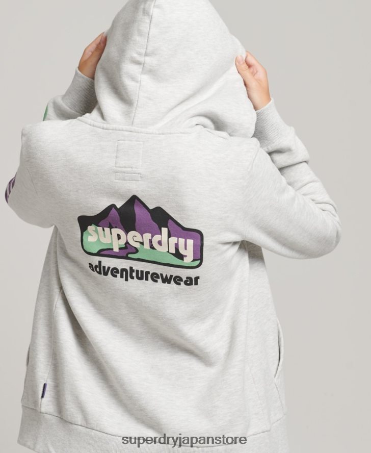 90年代のテレインジップパーカー 女性 Superdry 衣類 ライトグレー 2J62PZ6057