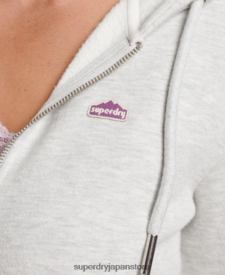 90年代のテレインジップパーカー 女性 Superdry 衣類 ライトグレー 2J62PZ6057