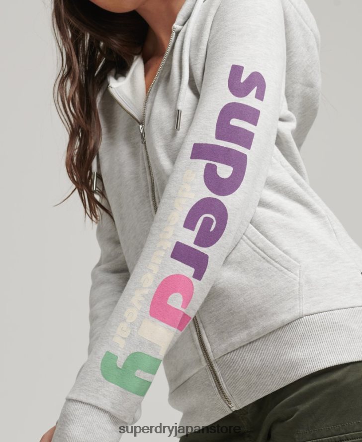 90年代のテレインジップパーカー 女性 Superdry 衣類 ライトグレー 2J62PZ6057