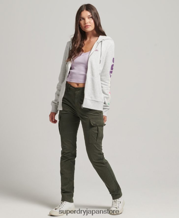 90年代のテレインジップパーカー 女性 Superdry 衣類 ライトグレー 2J62PZ6057