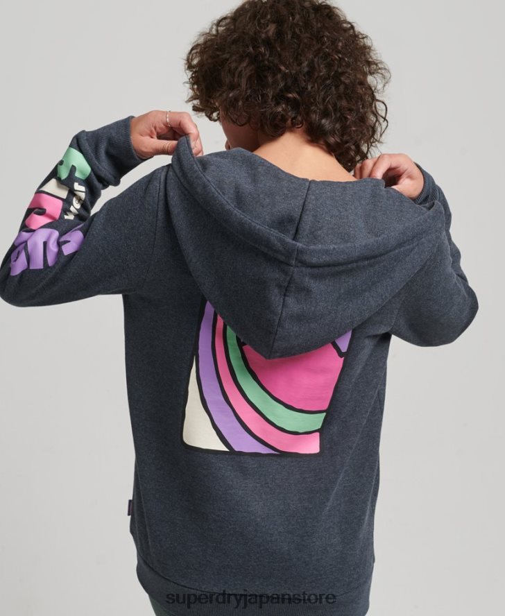 90年代のテレインジップパーカー 女性 Superdry 衣類 海軍 2J62PZ6058
