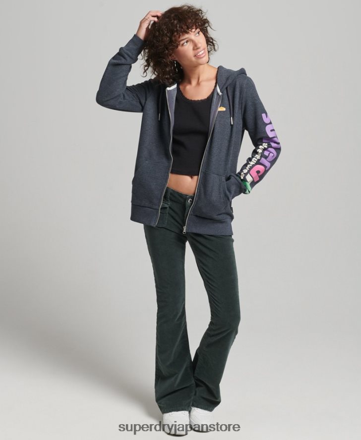 90年代のテレインジップパーカー 女性 Superdry 衣類 海軍 2J62PZ6058