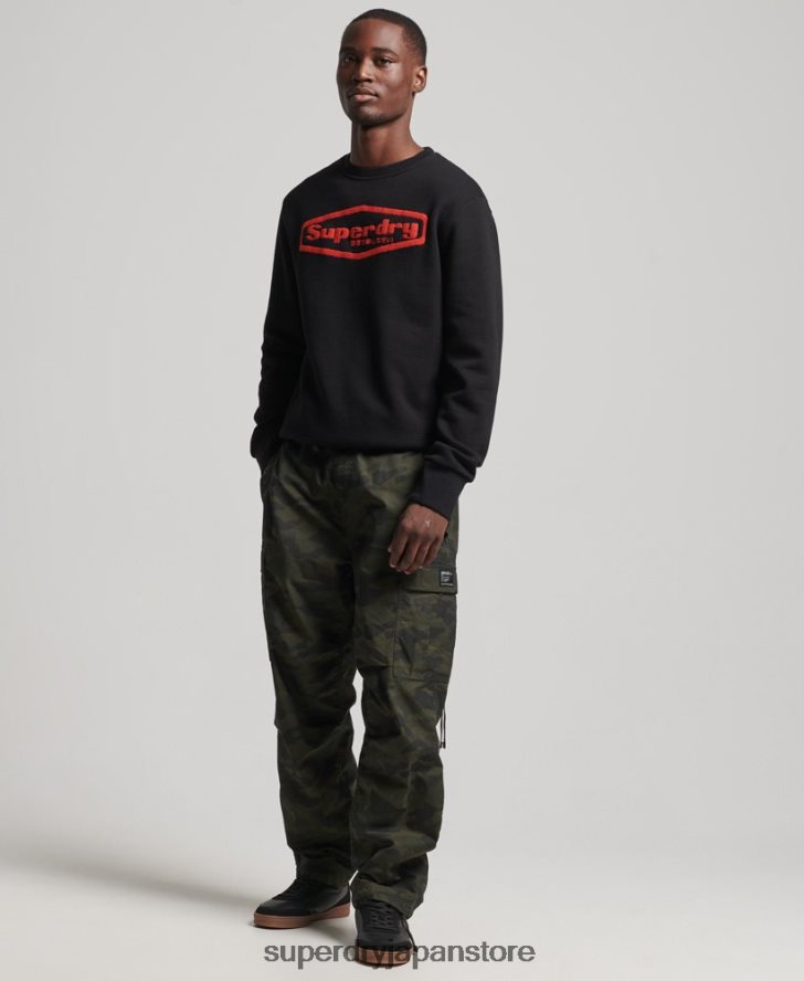 ヴィンテージ ゲーム オン 90s ロゴ スウェットシャツ 男性 Superdry 衣類 黒 2J62PZ5074