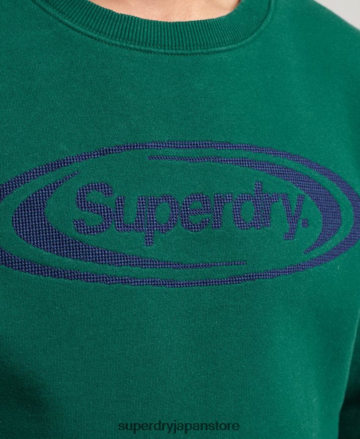 ヴィンテージ ゲーム オン 90s ロゴ スウェットシャツ 男性 Superdry 衣類 緑 2J62PZ785