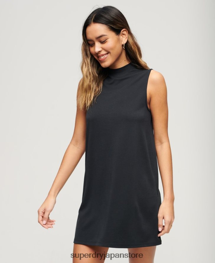 ノースリーブAラインミニドレス 女性 Superdry 衣類 黒 2J62PZ1959