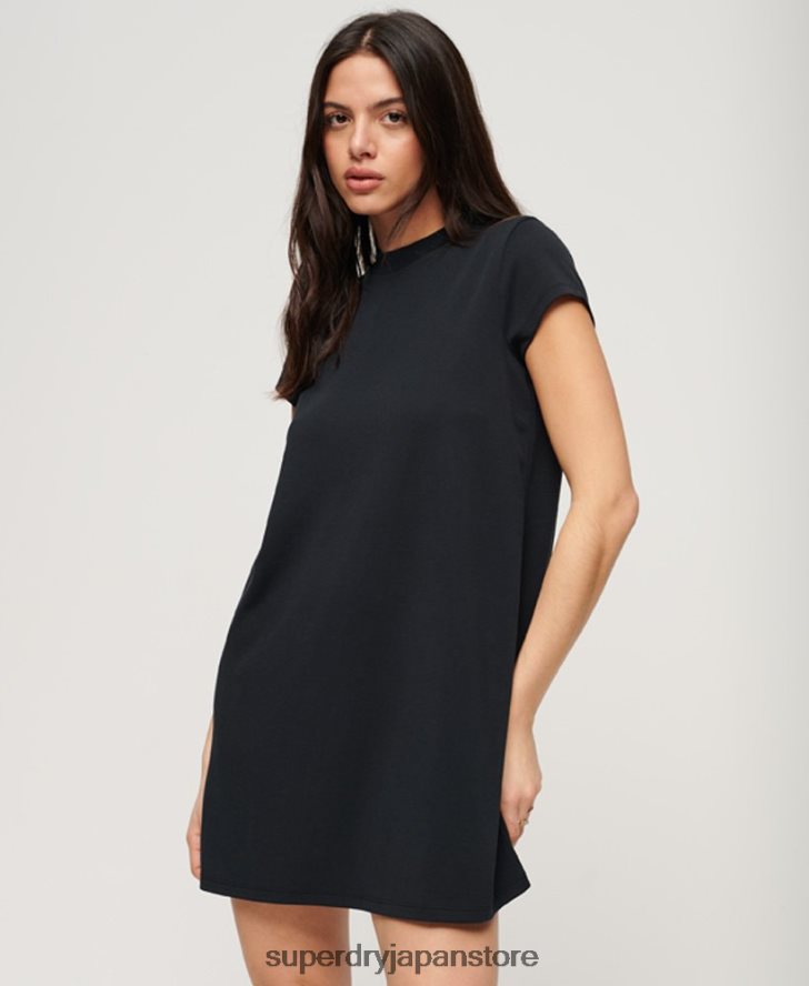 半袖Aラインミニドレス 女性 Superdry 衣類 黒 2J62PZ1964