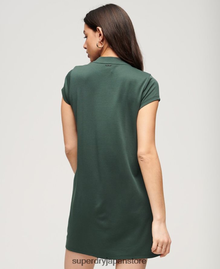 半袖Aラインミニドレス 女性 Superdry 衣類 緑 2J62PZ1974