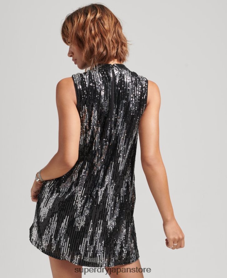 スパンコールAラインミニドレス 女性 Superdry 衣類 マルチ 2J62PZ2460