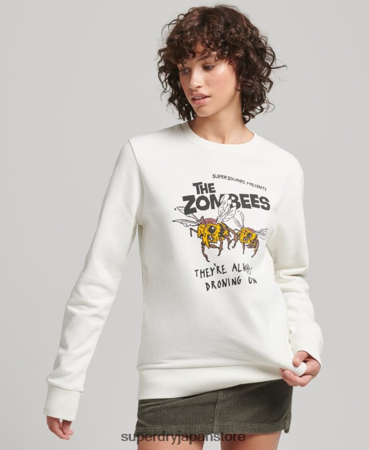 B-ムービー クルー スウェットシャツ 女性 Superdry 衣類 クリーム 2J62PZ3416
