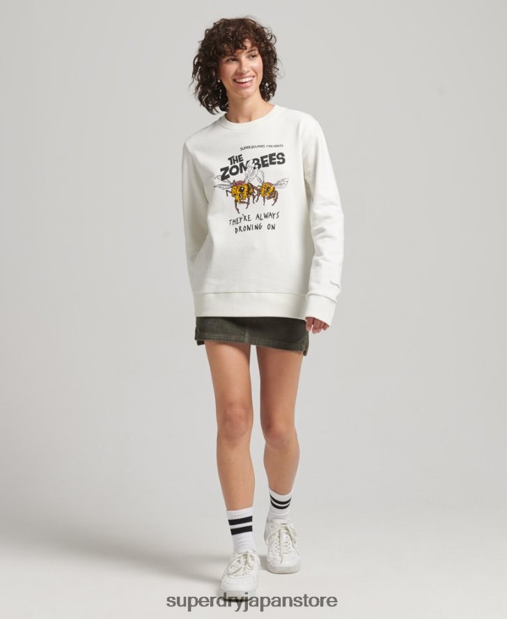 B-ムービー クルー スウェットシャツ 女性 Superdry 衣類 クリーム 2J62PZ3416