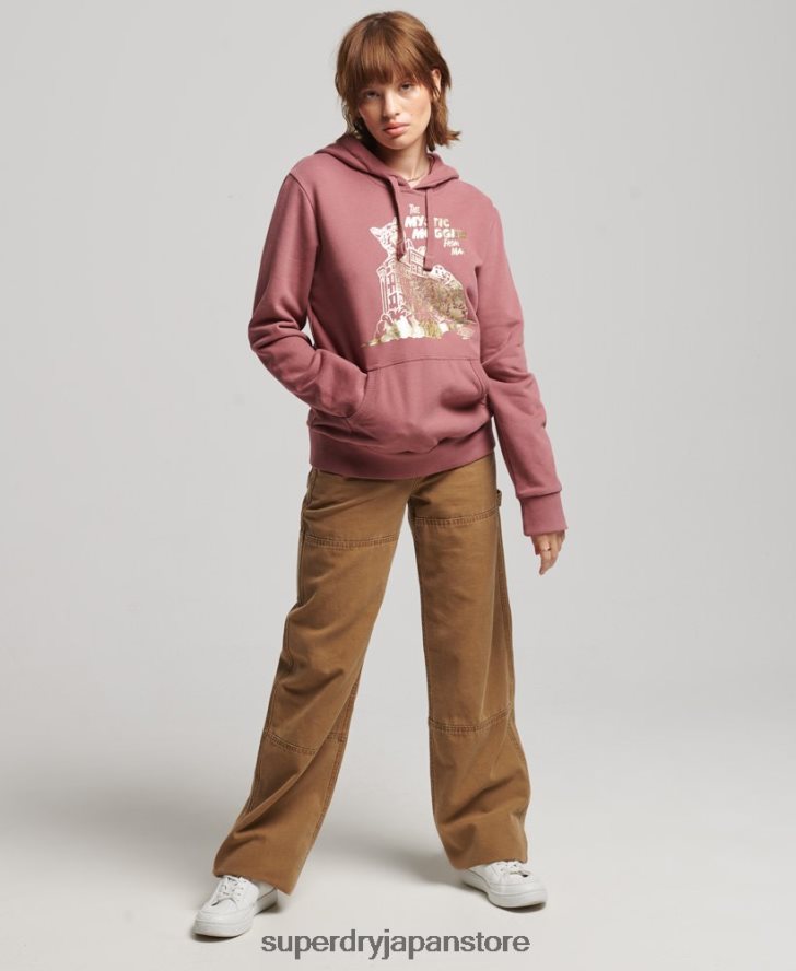 ヴィンテージ B ムービー パーカー 女性 Superdry 衣類 ピンク 2J62PZ5774