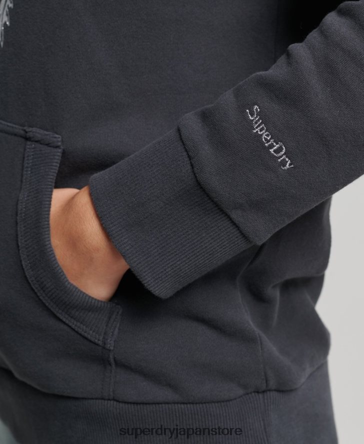 ヴィンテージ B ムービー パーカー 女性 Superdry 衣類 濃い灰色 2J62PZ6097