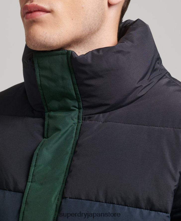 ヴィンテージレトロCBパファー 男性 Superdry 衣類 緑 2J62PZ4471
