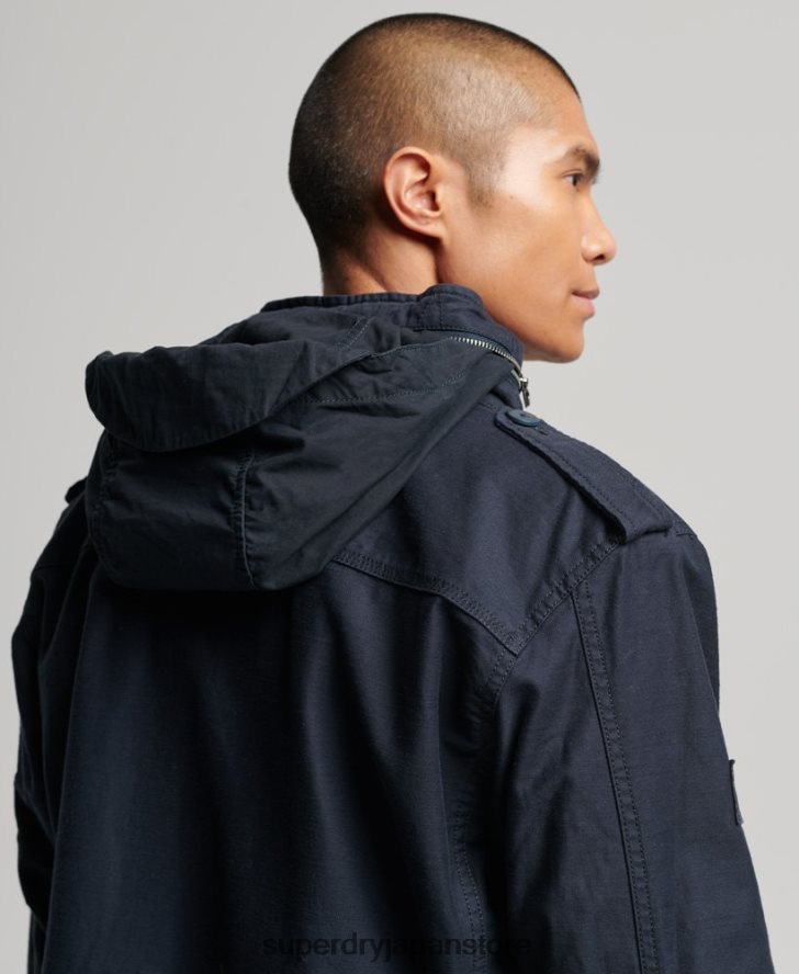 ミリタリーM65ジャケット 男性 Superdry 衣類 海軍 2J62PZ1130