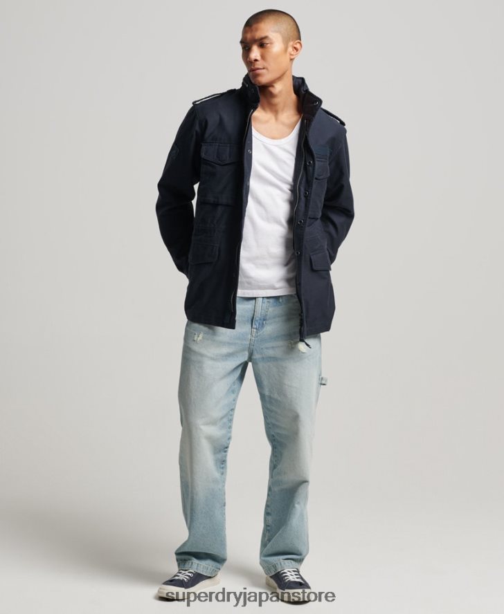 ミリタリーM65ジャケット 男性 Superdry 衣類 海軍 2J62PZ1130