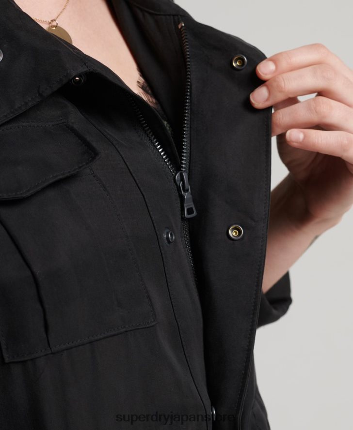 キュプラ M65 ジャケット 女性 Superdry 衣類 黒 2J62PZ3613