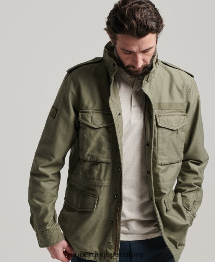 ミリタリーM65ジャケット 男性 Superdry 衣類 緑 2J62PZ908