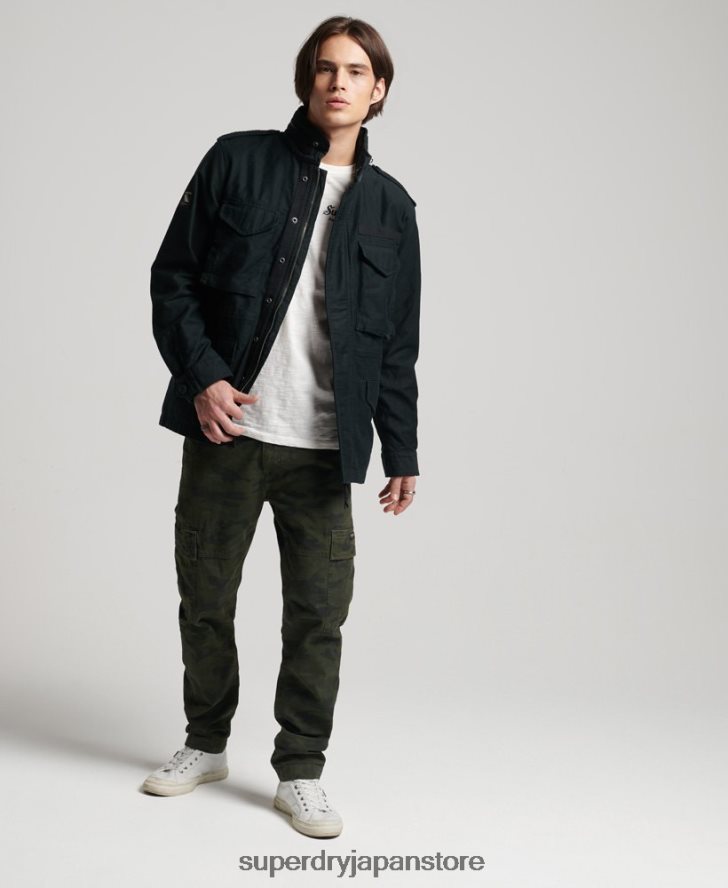 ヴィンテージ M65 ミリタリー ジャケット 男性 Superdry 衣類 濃い灰色 2J62PZ947