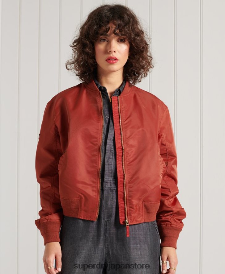 MA1 ボンバージャケット 女性 Superdry 衣類 赤 2J62PZ3837