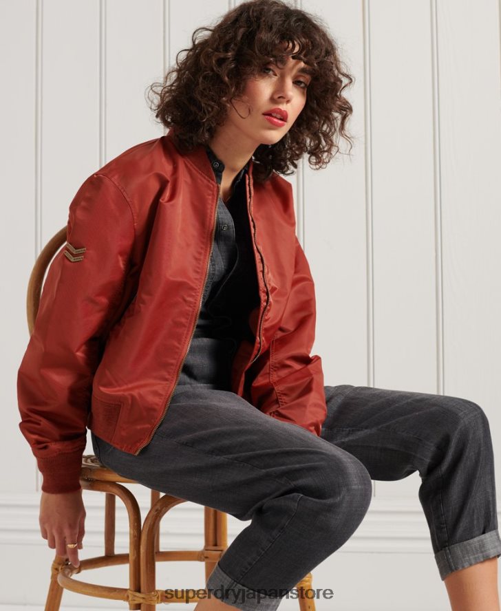 MA1 ボンバージャケット 女性 Superdry 衣類 赤 2J62PZ3837